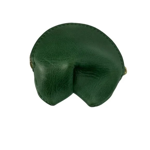 Portland Leather Goods Fortune Cookie Coin Pouch Charm Emerald Green - Picture 2 of 9